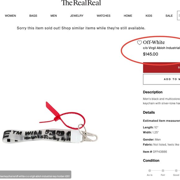 OFF-WHITE c/o Virgil Abloh Industrial Key Holder - Picture 2 of 12